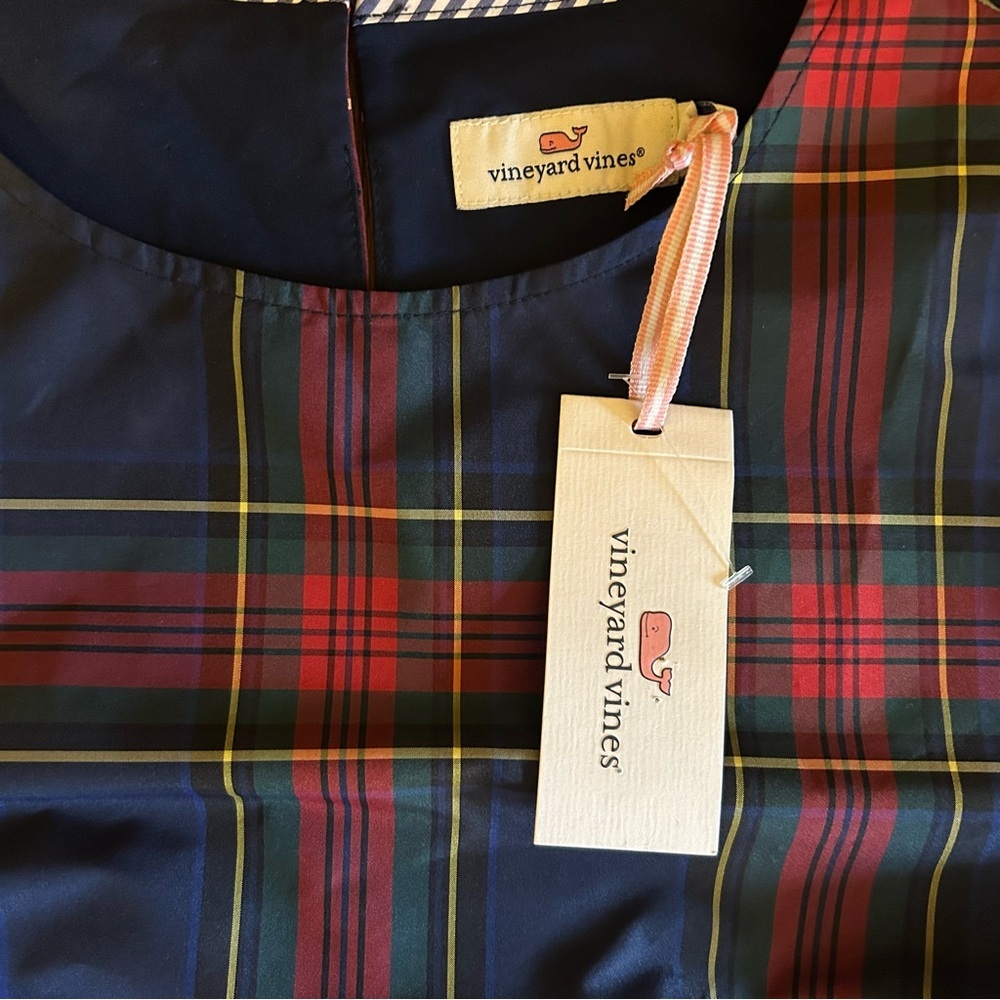 NWT Vineyard Vines Women's Plaid Taffeta Blouse Size 0 Top Bell Sleeves Jolly - Picture 11 of 12